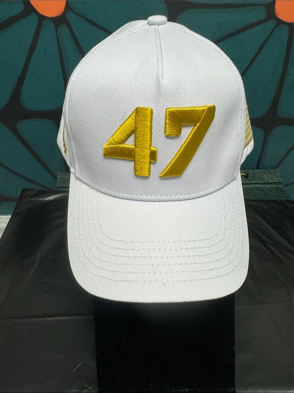Authentic limited Charlie Kirk White Hat Cap Gold “47” Turning Point USA New